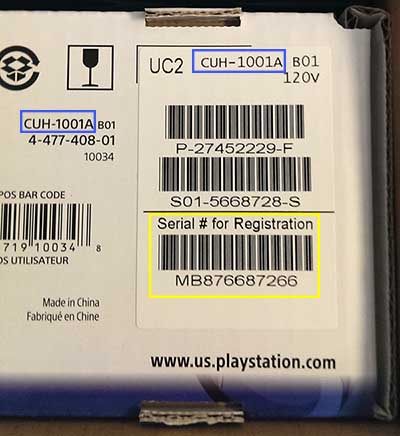 Ps4 serial number location